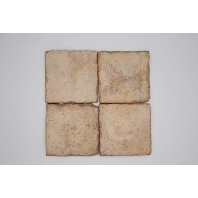 18th Century Set of Four Green Spongeware Tiles, Portuguese For Sale - Image 11 of 12