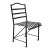 Classic vintage hand forged iron bistro dining chair with matte black powder coated finish. Wonderful for outdoor or...