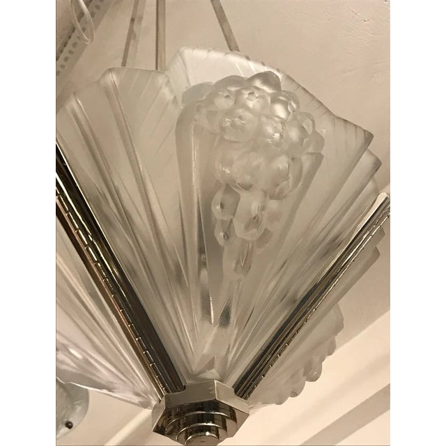 1920s French Art Deco Pendant Chandelier Signed by Atelier Petitot For Sale In New York - Image 6 of 8