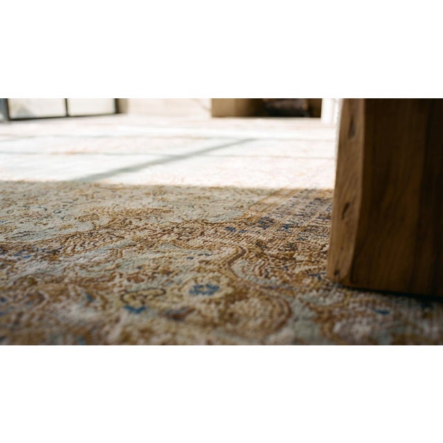 Mesmerizing Antique Persian Kerman Rug on a Ivory Background Color With Special Medallion Design For Sale In New York - Image 6 of 8