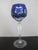 Early 20th Century Bohemian Cobalt Blue & Red Grape Cut Crystal 8 1/2" Hock Wine Glass Pair For Sale - Image 5 of 15
