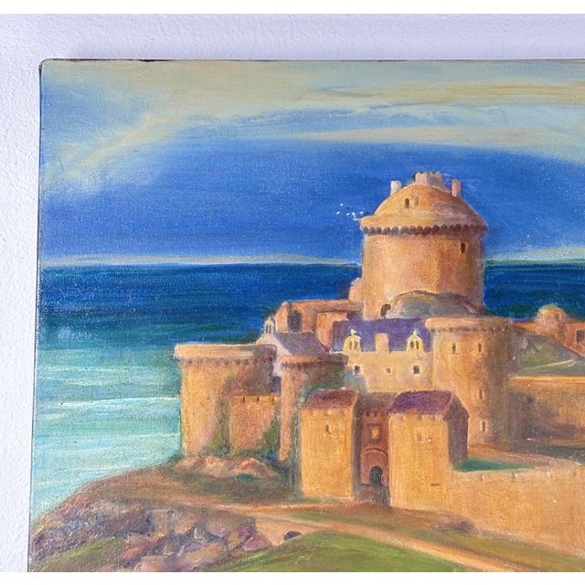 Late 20th Century Large Signed Steve LeBailly Original Oil – "Fort La Latte, St. Malo Bay" For Sale - Image 4 of 10