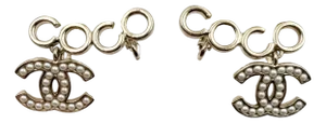 Chanel Gold CoCo CC Pearl Clip on Earrings, A Pair