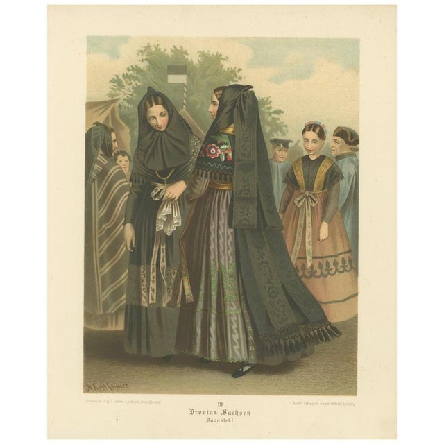 Albert Kretschmer, Annaberg Traditional Costume, 1875, Chromolitograph on Paper For Sale - Image 9 of 9