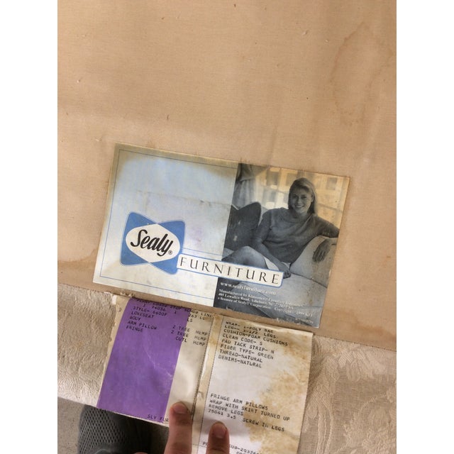 Vintage White Floral Loveseat With Throw Pillows For Sale - Image 16 of 18