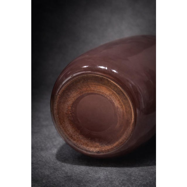 Blush Mauve Art Glass Bud Vase – Tall Minimalist Decorative Bottle Vase For Sale In Los Angeles - Image 6 of 6