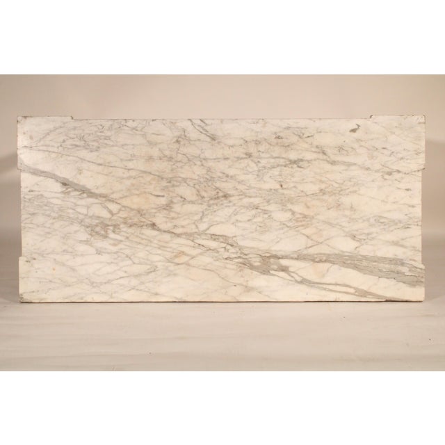 Antique Continental Louis XVI Style Gilt Wood Marble Top Console Table For Sale - Image 4 of 14