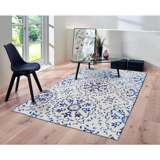 Pasargad DC Ivory Color Hand Knotted Modern Rug For Sale - Image 4 of 4