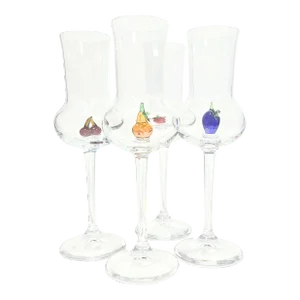Fruity Hand Blown Cordials- Set of Four
