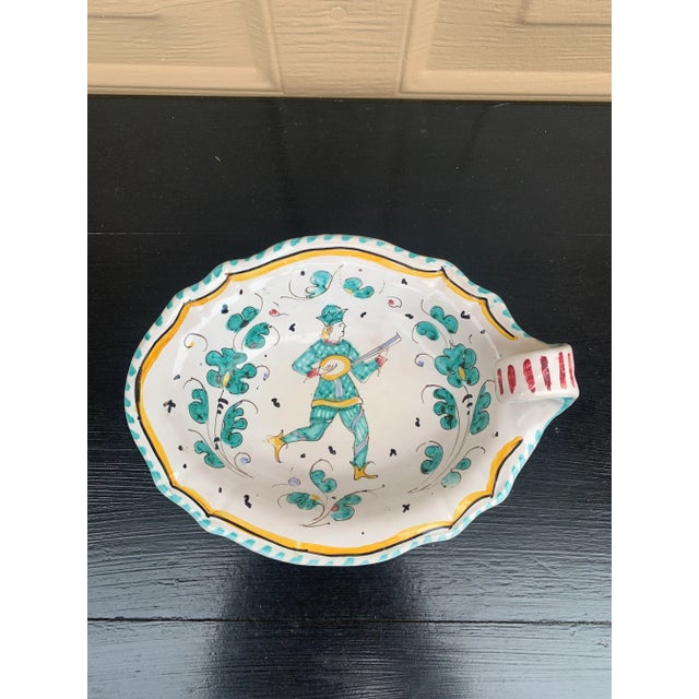 Deruta Vintage Grazia Deruta Hand-Painted Faience Lute Player Catchall For Sale - Image 4 of 11