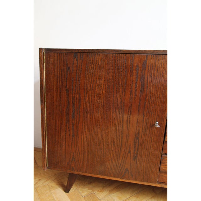 Vintage U-458 Sideboard in Dark Oak by Jiří Jiroutek for Interier Praha, Czechoslovakia, 1972 For Sale - Image 6 of 18