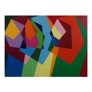Abstract Geometric 1950 Painting For Sale