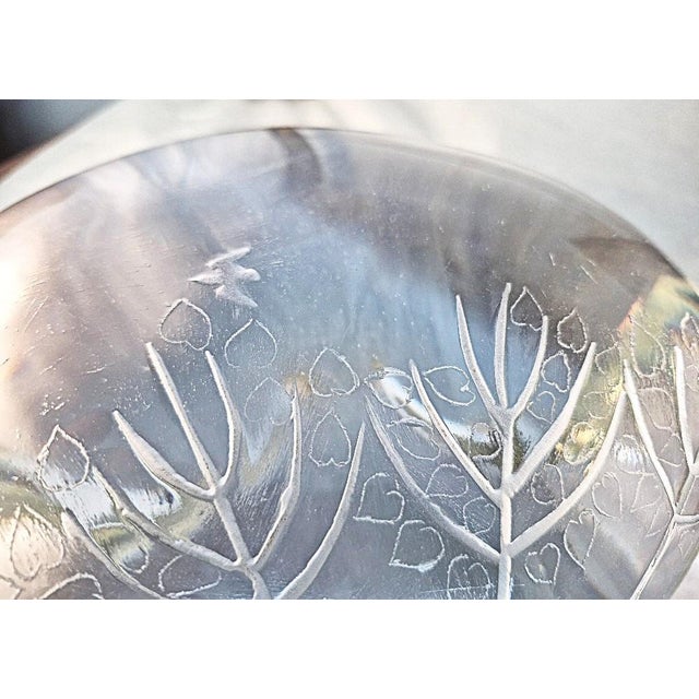Mid 20th Century Monumental Czech Studio Crystal Sculpture With Wheel-Engraved Botanical Decoration For Sale - Image 5 of 8
