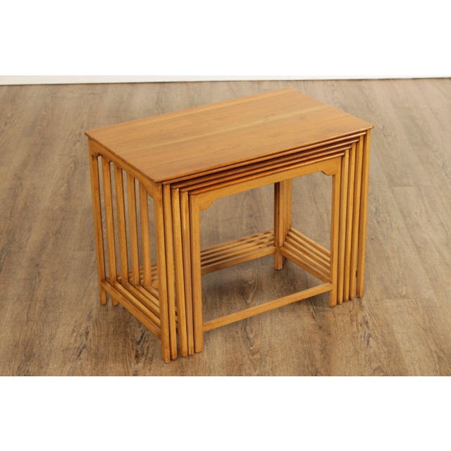 Wood Dunbar Edward Wormley Mid-Century Modern Walnut Nesting Tables For Sale - Image 7 of 12