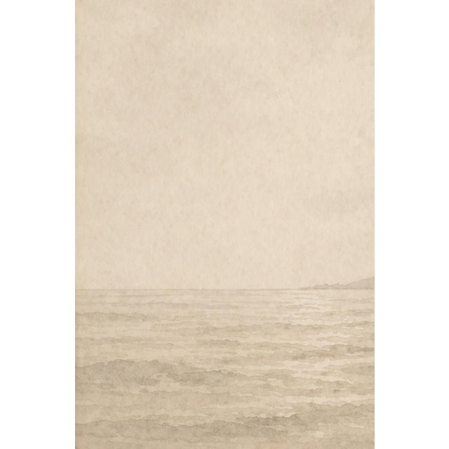 Paper Minimal Coastal Landscape Study, Soft Horizon Art Print, 24" × 36" For Sale - Image 7 of 9