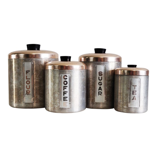 1950s Vintage Aluminum And Copper Canister Set 4 Pieces Chairish