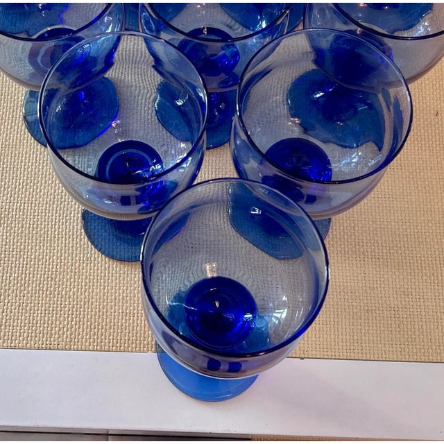 Libbey Cobalt Blue Glasses - Set of 10 For Sale - Image 11 of 11