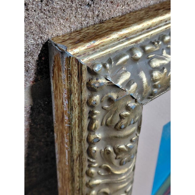 Late 20th Century Framed Signed José María Mijares "Waiting Under the Moon" Mix Media For Sale - Image 12 of 12