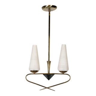 Mid-Century Italian Fixture With Original Glass Shades For Sale