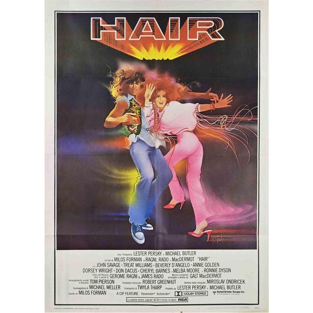 Vintage Hair Poster with Psychedelic Artwork, 1979 For Sale