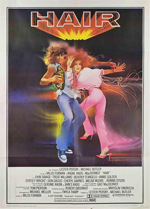 Vintage Hair Poster with Psychedelic Artwork, 1979