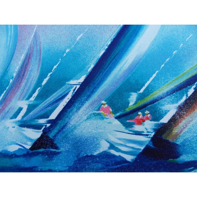Modern Victor Spahn, Course de voiliers en tête, Lithograph For Sale - Image 3 of 6
