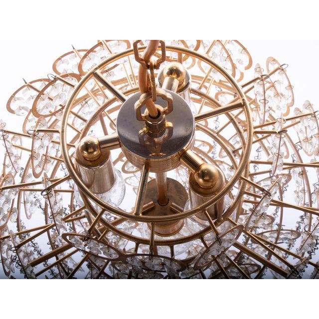 Cascading 28 Chandelier Swarovski Crystal and Gilt Brass by Kurt Faustig, Munich, 1970s For Sale - Image 6 of 14