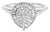 10K White Gold 1/2 Cttw Round & Baguette Cut Diamond Pear Shaped Domed Pavé Cluster with Halo Cocktail Ring (H-I Color, SI1-SI2 Clarity) - Size 7.5 For Sale
