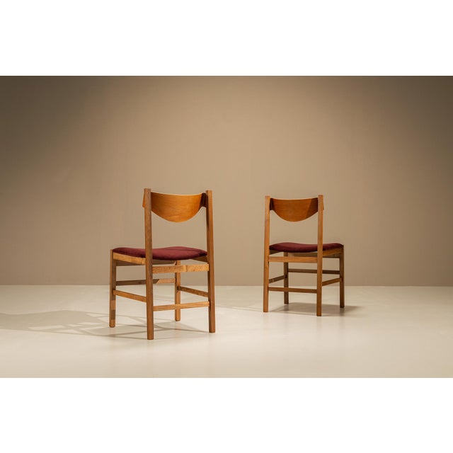 Dining Chairs in Burgundy by Gianfranco Frattini, Italy, 1960s, Set of 6 For Sale - Image 6 of 13