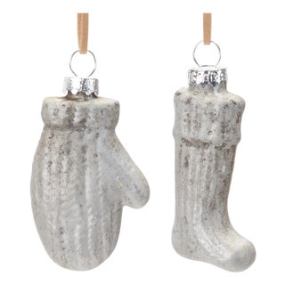 Glass Mitten and Stocking Ornament (Set of 12) For Sale