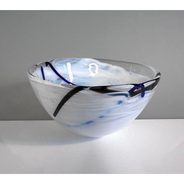 Blue Early Edition Contrast Series Bowls in Mouth-Blown Art Glass by Anna Ehrner for Kosta Boda, Sweden, 2005, Set of 3 For Sale - Image 8 of 18