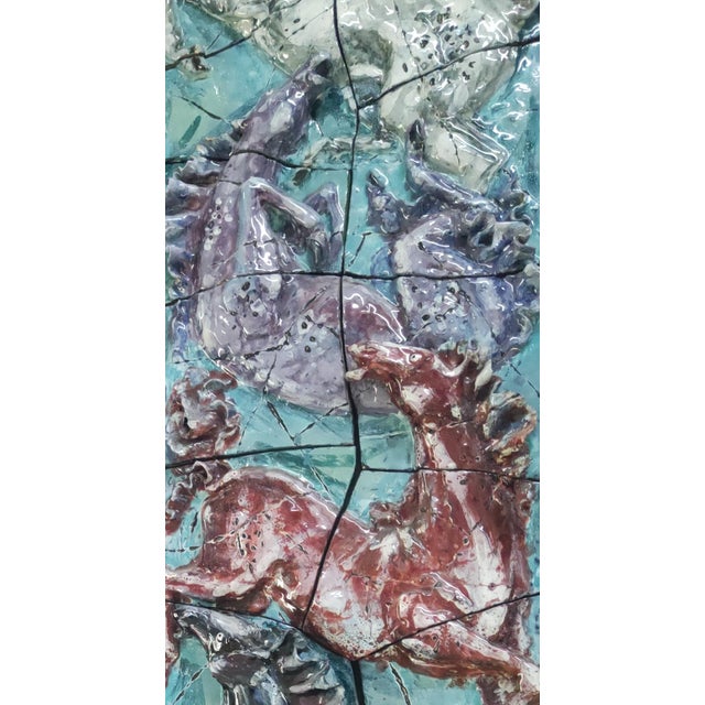 1950s Ceramic Panels by Otello Rosa for Ceramica San Polo Venezia, 1950s, Set of 2 For Sale - Image 5 of 8