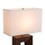 Julie Standing Table Lamp - Dark Walnut Wood Finish, Weathered Brass, White Linen Shade For Sale In Los Angeles - Image 6 of 12