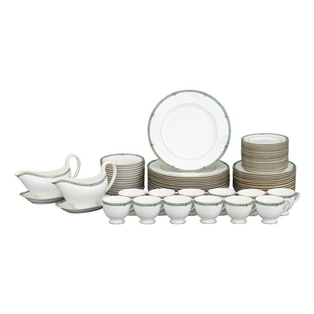 Wedgwood "Jade" Pattern Bone China Partial Dinnerware Service, 82 For Sale