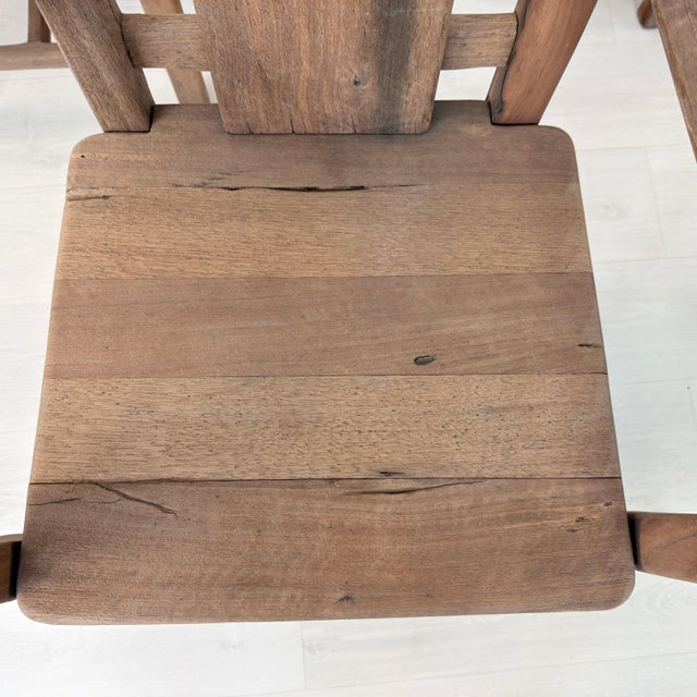 Wood Brutalist Dining Chairs – Set of 8 For Sale - Image 7 of 18