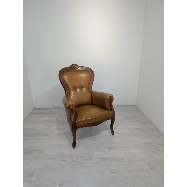 Chippendale Leather Armchair, 1960s For Sale - Image 10 of 18