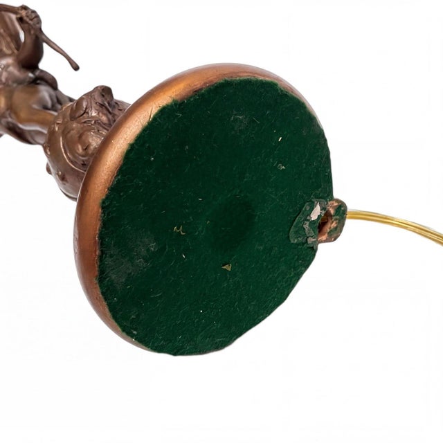 1980s Spanish Bronze Cupid Sculpture Table Lamp For Sale In Los Angeles - Image 6 of 8
