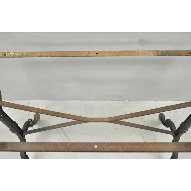 Antique French Victorian Cast Iron Pastry Table Base Marble Top Console Table For Sale - Image 14 of 18