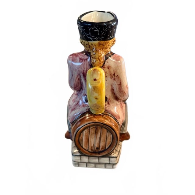 Vintage Portuguese Faianças Santana Toby-Style Character Pitcher For Sale - Image 10 of 11