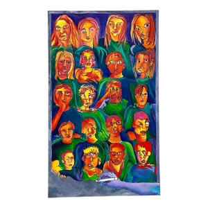 Vintage Boho Original Abstract Portraits on Canvas