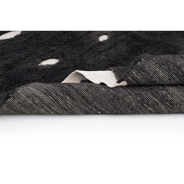 Black Hand-Knotted Wool Rug by Azele Studio For Sale - Image 8 of 10