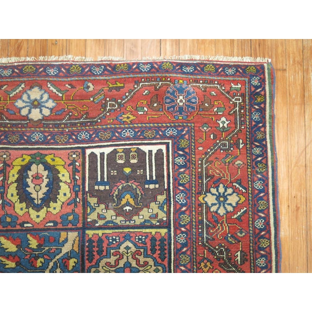 Early 20th Century Early 20th Century Zabihi Collection Senneh Bakhtiari Colorful Garden Box Rug - 4'9" x 6'7" For Sale - Image 5 of 8