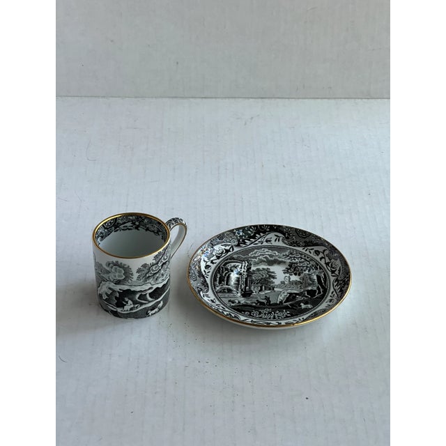 Spode England Italian Black/White Demitasse Cup and Saucer & Wegewood Mug For Sale In Raleigh - Image 6 of 7