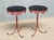French Red and Black Tripod Gueridon Tables in the style of Emilio Terry, 1950s, Set of 2 For Sale - Image 13 of 14