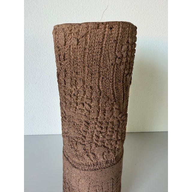 Vintage Tinta Organic Rustic Textured Handmade Studio Pottery Vase For Sale - Image 10 of 12
