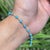 Mid-Century Modern 2.34ct Natural Turquoise & Diamond Station Tennis Bracelet in 14k White Gold For Sale - Image 3 of 15