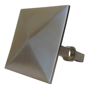 Vintage C.1990's German Blome' (Mfr) "To the Trade," Industry Industrial Brushed Nickel Diamond Point Front Tieback