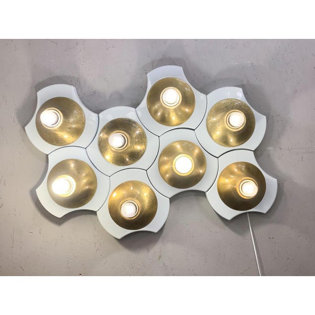 Wood Wood and Brass Wall Sconce, Italy, 1960s For Sale - Image 7 of 10