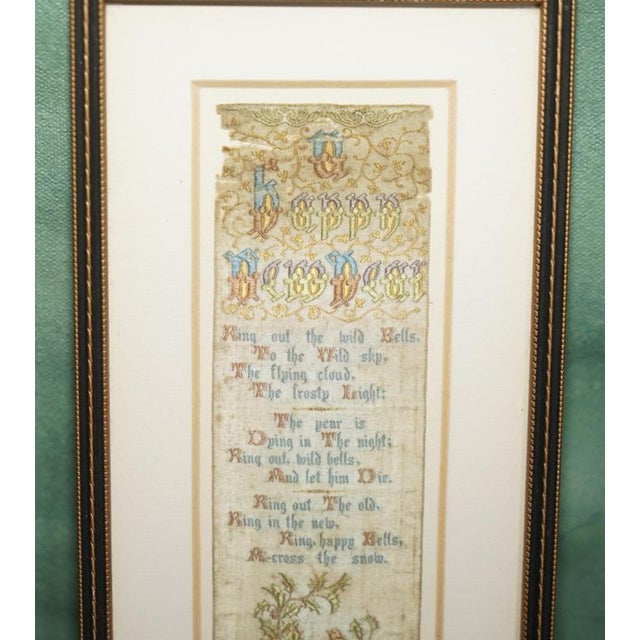 Wood Antique Victorian Silk Samplers with Embroidered Panels after William Morris, 1880, Set of 2 For Sale - Image 7 of 12