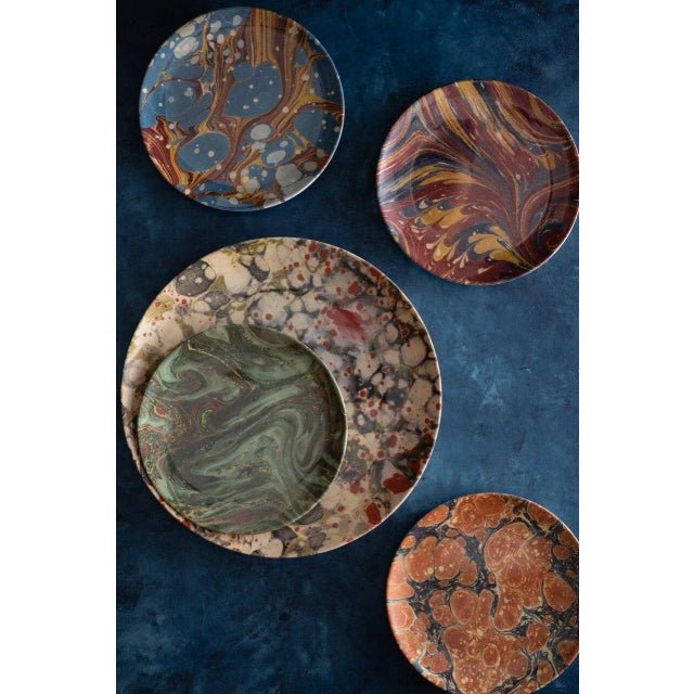 Library Marble Side Plates - Set of 4 For Sale In New York - Image 6 of 8